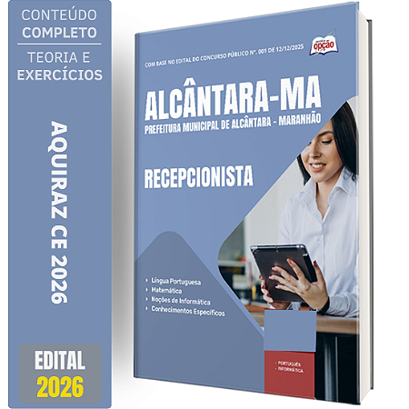 Apostila Prefeitura de Alcântara MA 2026 - Recepcionista
