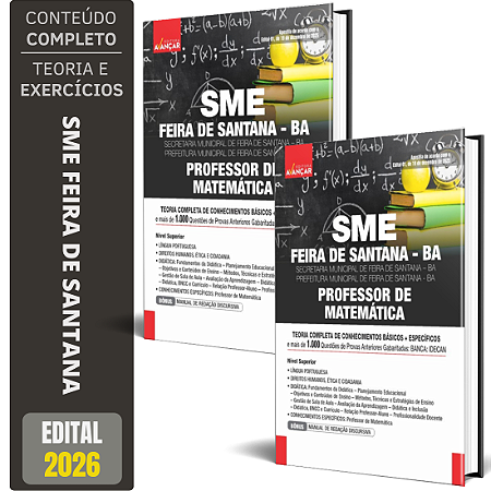 Apostila Sme Feira De Santana Ba 2026 - Professor De Matemática