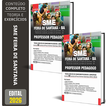 Apostila Sme Feira De Santana Ba 2026 - Professor Pedagogo