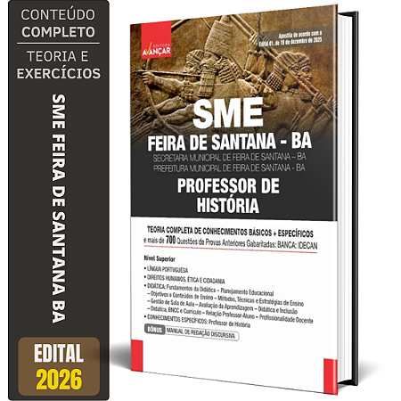 Apostila Sme Feira De Santana Ba 2026 - Professor De História