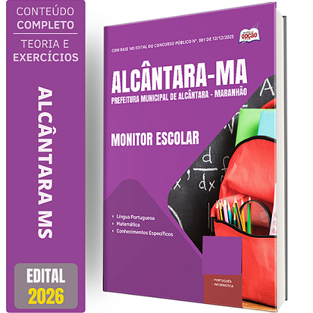 Apostila Prefeitura de Alcântara MA 2026 - Monitor Escolar