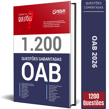 Livro 1200 Questões Gabaritadas para OAB 2026 - Ordem dos Advogados do Brasil