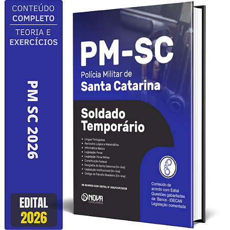 Apostila PM SC 2026- Soldado Temporário