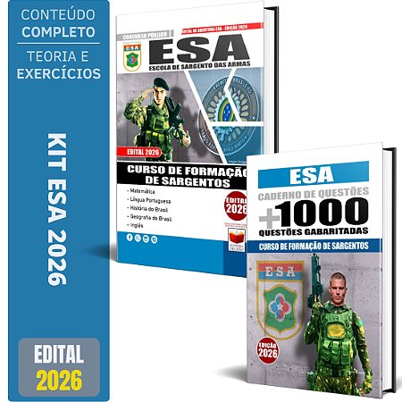 Kit Apostila Esa 2026 - Curso De Formação De Sargentos + Questões Apostila Curso De Formacao De Sargentos