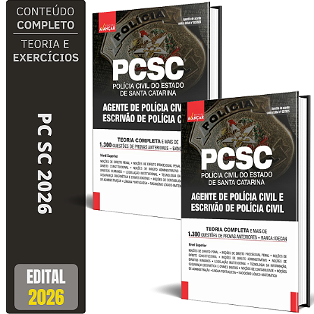 Apostila PC SC 2026 - AGENTE DE POLÍCIA CIVIL E ESCRIVÃO DE POLÍCIA CIVIL