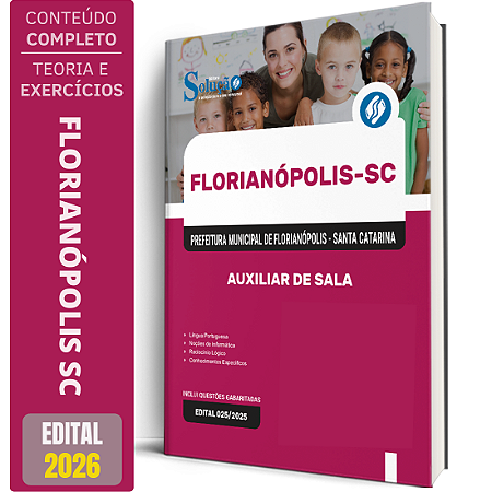 Apostila Prefeitura de Florianópolis SC 2026 - Auxiliar de Sala