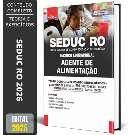 Apostila Seduc Ro 2026 - Agente De Alimentação