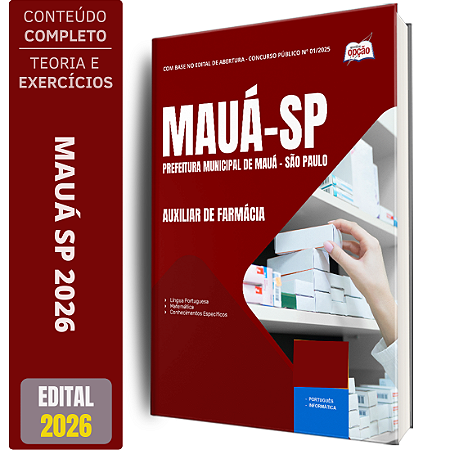 Apostila Prefeitura de Mauá SP 2026 - Auxiliar de Farmácia