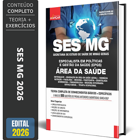 Apostila SES MG 2026 - Área Da Saúde