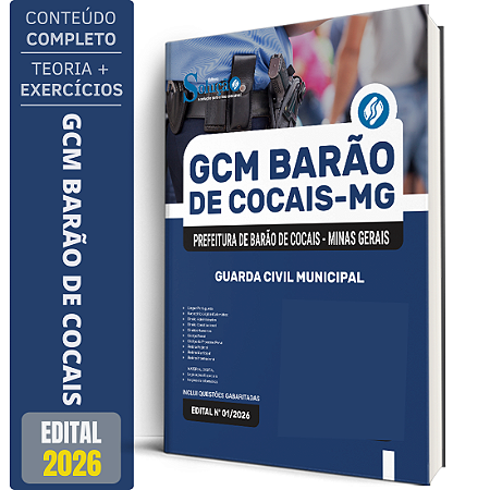 Apostila Prefeitura de Barão de Cocais MG 2026 - Guarda Civil Municipal