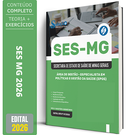 Apostila SES MG 2026 - Especialista em Políticas e Gestão da Saúde (EPGS) - Área de Gestão