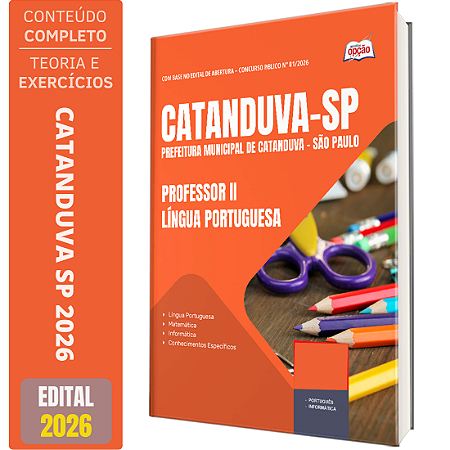 Apostila Prefeitura de Catanduva SP 2026 - Professor II - Língua Portuguesa