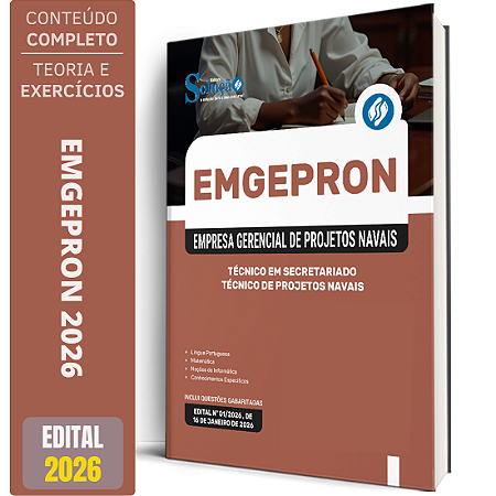Apostila EMGEPRON 2026 - Técnico de Projetos Navais - Técnico em Secretariado