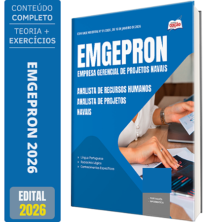 Apostila EMGEPRON 2026 - Analista de Projetos Navais - Analista de Recursos Humanos