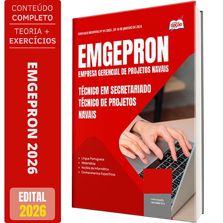 Apostila EMGEPRON 2026 - Técnico de Projetos Navais - Técnico em Secretariado