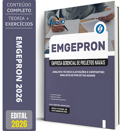 Apostila EMGEPRON 2026 - Analista de Projetos Navais - Analista Técnico (Licitações e Contratos)
