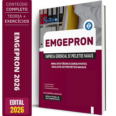 Apostila EMGEPRON 2026 - Analista de Projetos Navais - Analista Técnico (Arquivista)