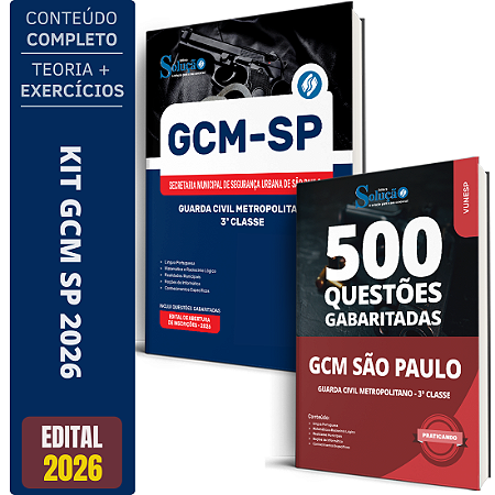Combo Gcm São Paulo Sp 2026 - Guarda Civil Metropolitano