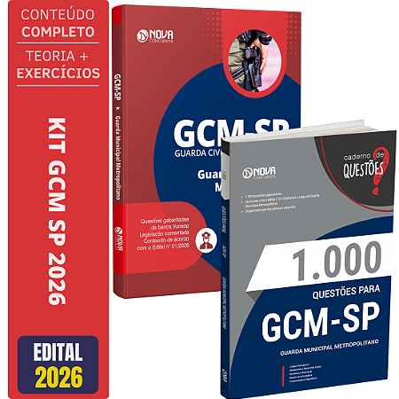 Combo GCM São Paulo 2026 - Guarda Civil Metropolitano - 3ª Classe