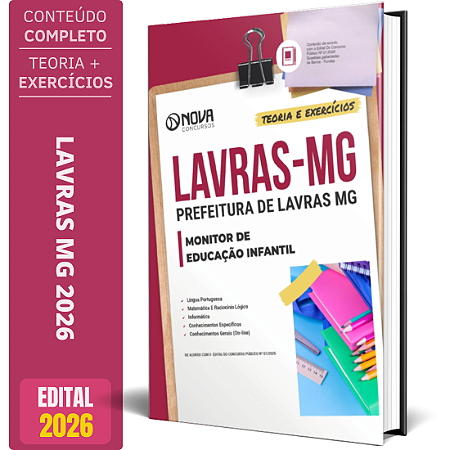Apostila Prefeitura Lavras MG 2026 - Monitor de Educação Infantil
