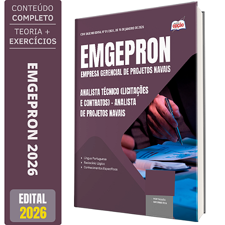 Apostila EMGEPRON 2026 - Analista de Projetos Navais - Analista Técnico (Licitações e Contratos)