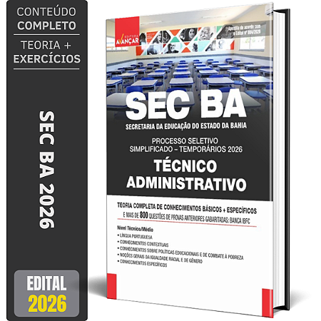 Apostila Sec Ba Temporários 2026 - Técnico Administrativo