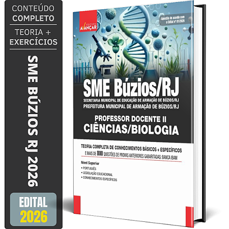 Apostila Sme Búzios Rj 2026 - Professor 2 Ciências Biologia