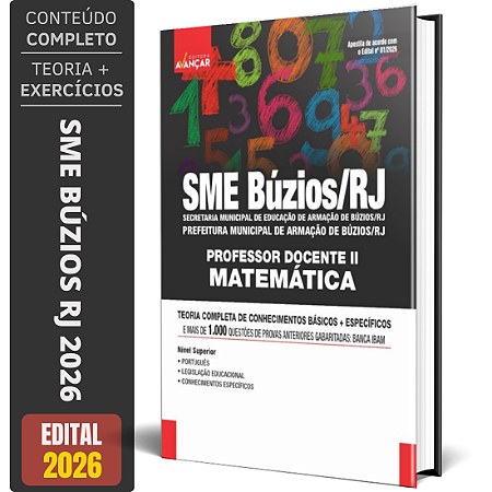 Apostila Sme Búzios Rj 2026 - Professor 2 - Matemática