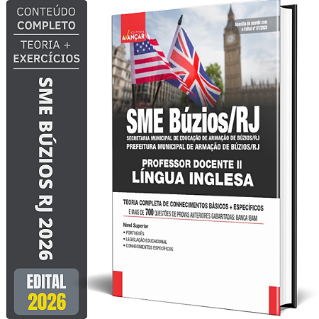 Apostila Sme Búzios Rj 2026 - Professor 2 - Língua Inglesa