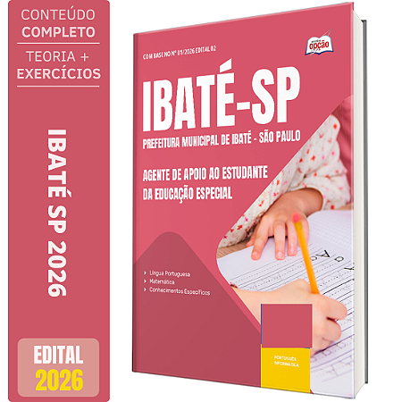 Apostila Prefeitura Ibaté SP 2026 - Agente de Apoio ao Estudante da Educação Especial
