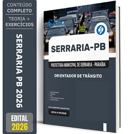 Apostila Prefeitura de Serraria PB 2026 - Orientador de Trânsito