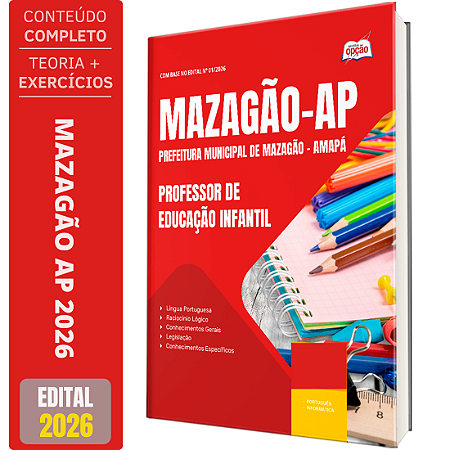 Apostila Prefeitura de Mazagão AP 2026 - Professor de Educação Infantil