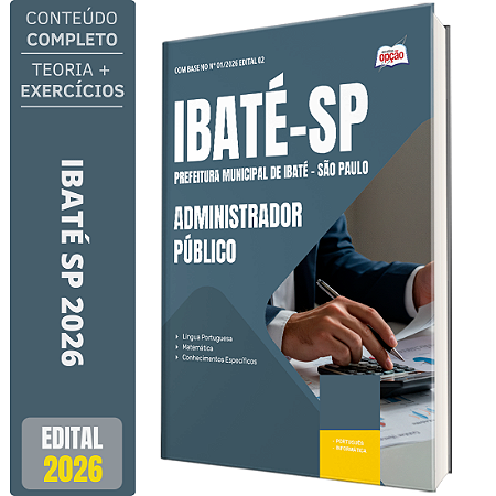 Apostila Concurso Ibaté SP 2026 - Administrador Público