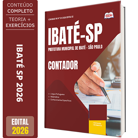 Apostila Prefeitura Ibaté SP 2026 - Contador