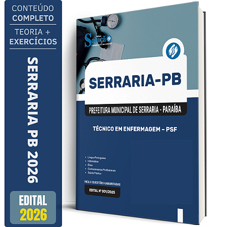 Apostila Prefeitura de Serraria PB 2026 - Técnico em Enfermagem - PSF