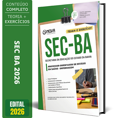 Apostila SEC BA 2026 - Professor Orientador de Estágio em Saúde - Enfermagem