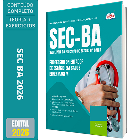 Apostila SEC BA 2026 - Professor Orientador de Estágio em Saúde - Enfermagem