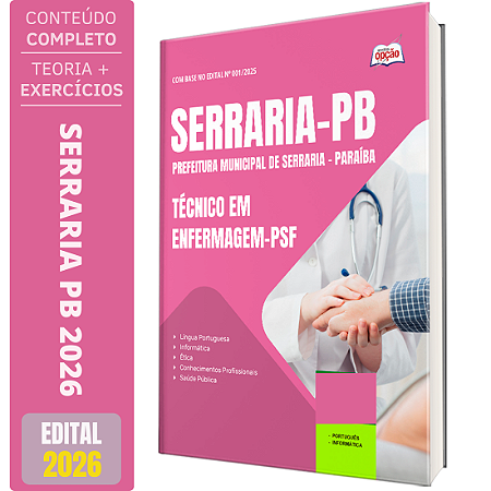 Apostila Prefeitura Serraria PB 2026 - Técnico em Enfermagem - PSF