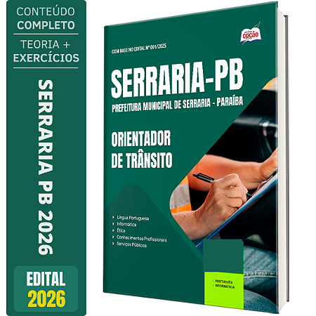 Apostila Prefeitura Serraria PB 2026 - Orientador de Trânsito