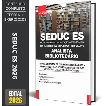 Apostila Seduc Es 2026 - Pss - Bibliotecário
