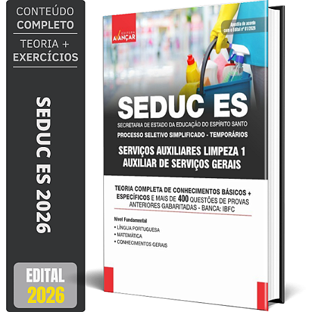 Apostila Seduc Es 2026 - Pss - Auxiliar De Serviços Gerais