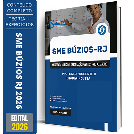Apostila Prefeitura de Armação dos Búzios RJ 2026 - Professor Docente II - Língua Inglesa