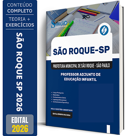 Apostila Prefeitura de São Roque SP 2026 - Professor Adjunto de Educação Infantil