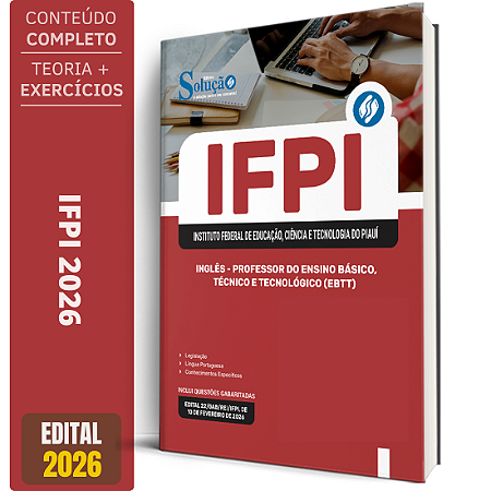 Apostila IFPI 2026 - Professor do Ensino Básico, Técnico e Tecnológico (EBTT) - Inglês