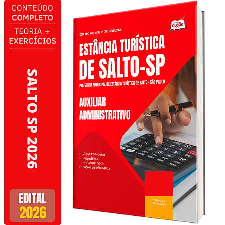 Apostila Concurso Salto SP 2026 - Auxiliar Administrativo