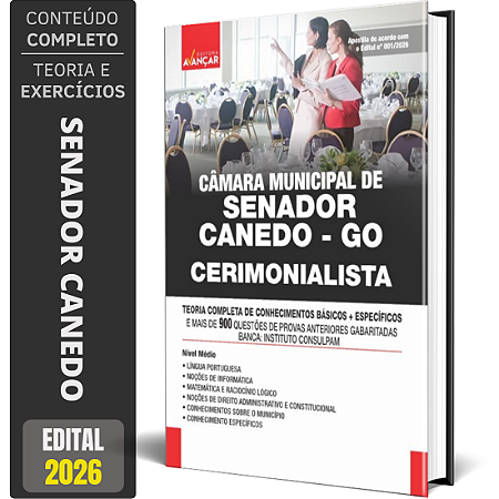 Apostila Câmara De Senador Canedo Go 2026 - Cerimonialista