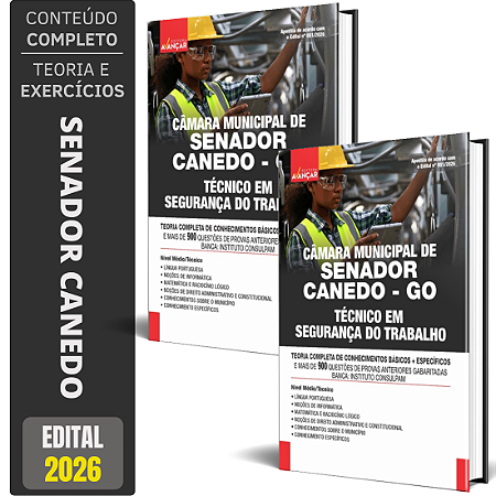 Apostila Senador Canedo Go 2026 - Técnico Segurança Do Trabalho