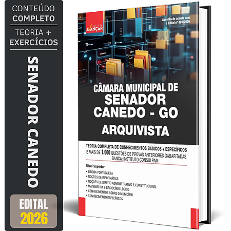Apostila Senador Canedo Go 2026 - Arquivista
