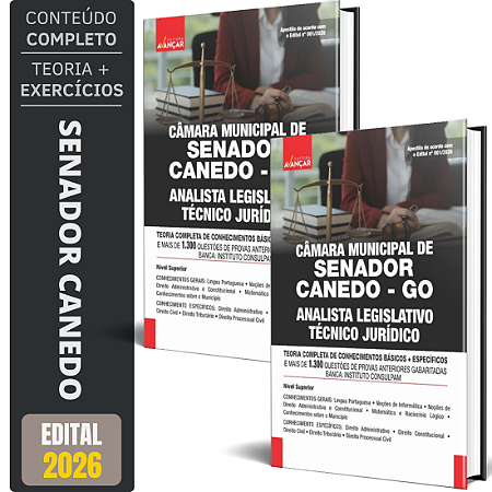 Apostila Senador Canedo Go 2026 - Técnico Jurídico