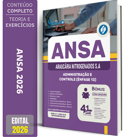 Apostila ANSA 2026 - Administração e Controle - Ênfase 13